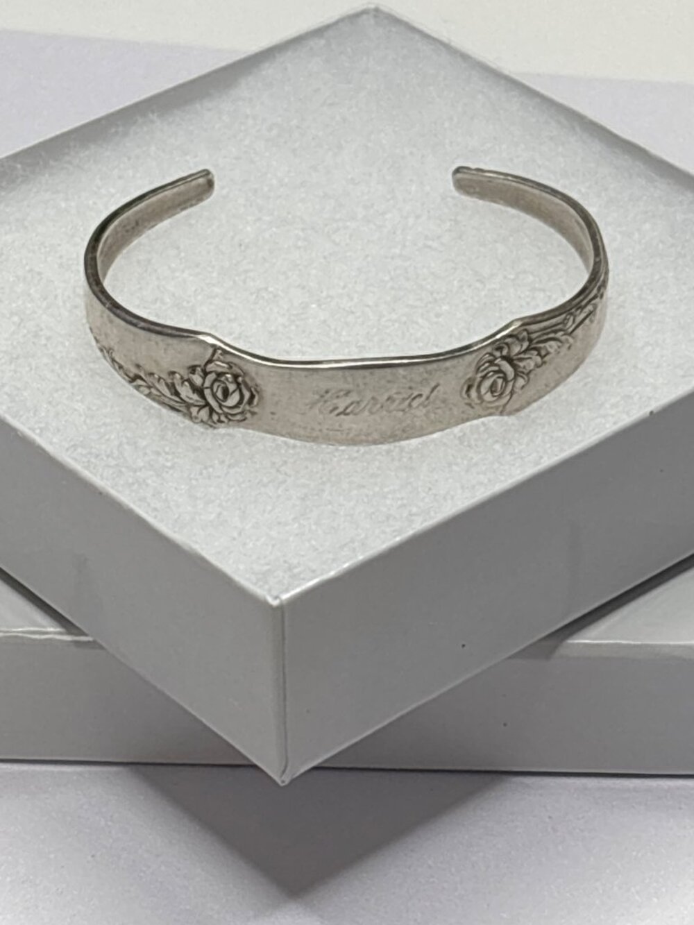 Vintage Heirloom Sterling Silver Bracelet Engraved Harriet | 17g, Child Size